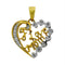 Gold & Diamond Pendants & Necklaces Sterling Silver Womens Round Diamond I Love Mom Heart Pendant 1-8 Cttw JadeMoghul Inc. 