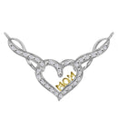 Gold & Diamond Pendants & Necklaces Sterling Silver Womens Round Diamond Mom Infinity Heart Pendant Necklace 1-4 Cttw JadeMoghul Inc. 