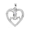 Gold & Diamond Pendants & Necklaces Sterling Silver Womens Round Diamond Mom Mother Heart Pendant 1-10 Cttw - FREE Shipping (US/CAN) JadeMoghul Inc. 