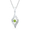 Gold & Diamond Pendants & Necklaces Sterling Silver Womens Round Lab-Created Green Peridot Oval Pendant 1-5 Cttw JadeMoghul Inc. 