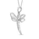 White Gold Diamond-accented Dragonfly Women's Charm Pendant - FREE Shipping (US/CA)