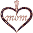 Women's Enhanced Diamond Mom Heart Love Pendant - FREE Shipping (US/CA)