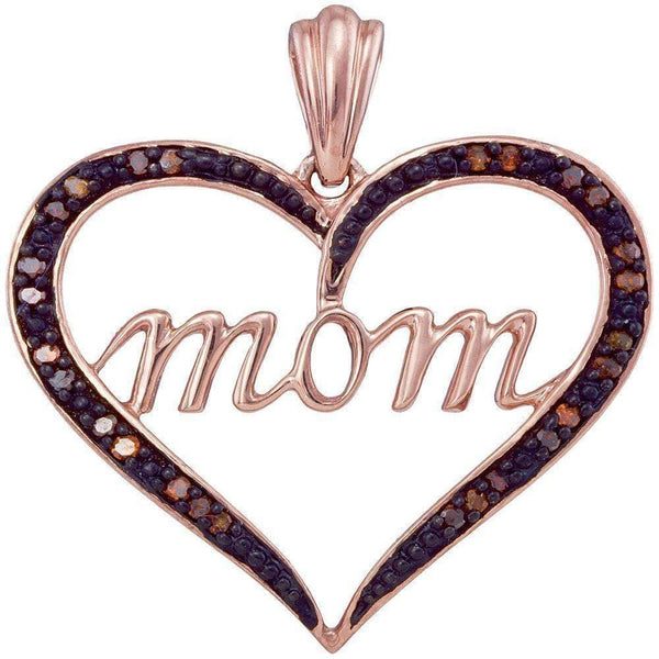 Women's Enhanced Diamond Mom Heart Love Pendant - FREE Shipping (US/CA)