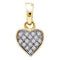 Yellow-tone Sterling Silver Women's Round Diamond Heart Cluster Pendant 1-20 Cttw - FREE Shipping (US/CAN)