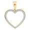 Yellow-tone Sterling Silver Women's Round Diamond Heart Outline Pendant 1-6 Cttw - FREE Shipping (US/CAN)