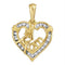 Yellow-tone Sterling Silver Women's Round Diamond Mom Mother Pendant 1-8 Cttw - FREE Shipping (US/CAN)