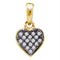 Yellow-tone Sterling Silver Women's Round Diamond Small Heart Cluster Pendant 1-20 Cttw - FREE Shipping (US/CAN)