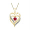 Yellow-tone Sterling Silver Women's Round Lab-Created Ruby Heart Love Pendant .01 Cttw - FREE Shipping (US/CAN)