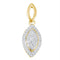 Yellow-tone Sterling Silver Womens Round Diamond Oval Pendant 1-6 Cttw