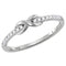 14kt White Gold Women's Diamond Infinity Knot Stackable Band Ring 1/10 Cttw