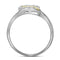 Gold & Diamond Rings Sterling Silver Diamond Mom Mothers Heart 2-tone Ring Dainty Small 1/20 Cttw - FREE Shipping (US/CAN) JadeMoghul