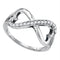 Gold & Diamond Rings Sterling Silver White Diamond Infinity-weave Heart Women's Band Ring 1/6 Cttw - FREE Shipping (US/CAN) JadeMoghul