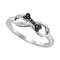 Gold & Diamond Rings Sterling Silver Women's Round Black Color Enhanced Diamond Dog Bone Infinity Ring 1/20 Cttw - FREE Shipping (US/CAN) JadeMoghul
