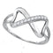 Gold & Diamond Rings Sterling Silver Womens Round Diamond Infinity Fashion Band Ring 1/10 Cttw - FREE Shipping (US/CAN) JadeMoghul