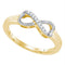 Yellow-tone Sterling Silver Women's Round Diamond Infinity Ring 1/20 Cttw - FREE Shipping (US/CAN)
