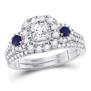 Gold & Diamond Wedding Jewelry 10kt White Gold Women's Emerald Solitaire Stackable Ring JM Weddings