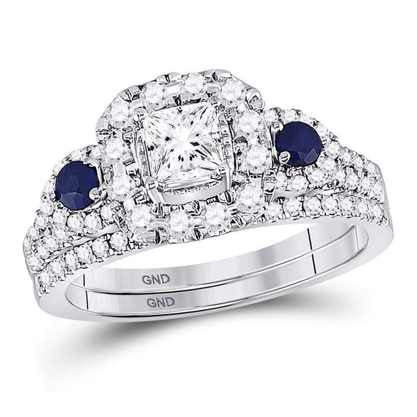 Gold & Diamond Wedding Jewelry 10kt White Gold Women's Emerald Solitaire Stackable Ring JM Weddings