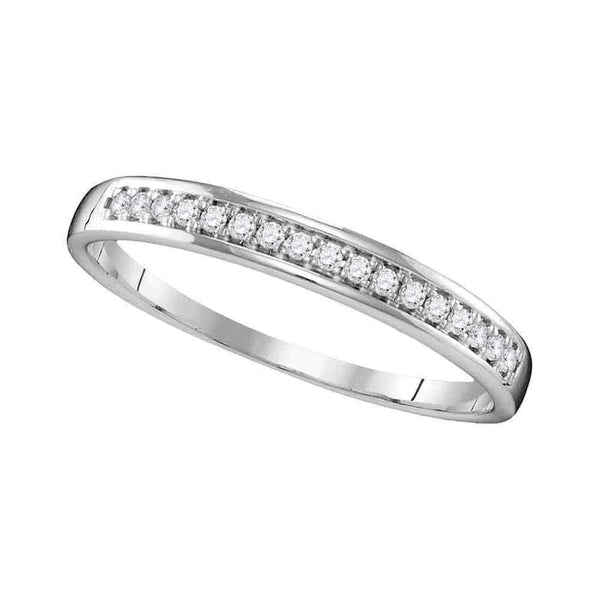 10kt White Gold Women's Round Diamond Wedding Band Ring 1/10 Cttw - FREE Shipping (US/CAN)