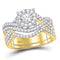 10kt Yellow Gold Women's Diamond Contoured Bridal or Engagement Ring Band Set 1.00 Cttw