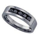 Gold & Diamond Wedding Jewelry Sterling Silver Black Color Enhanced Round Diamond Men's Masculine Wedding Anniversary Band 5/8 Cttw - FREE Shipping (US/CAN) JadeMoghul