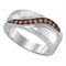 Gold & Diamond Wedding Jewelry Sterling Silver Men's Round Cognac-brown Color Enhanced Diamond Wedding Band Ring 1/4 Cttw - FREE Shipping (US/CAN) JadeMoghul