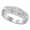 Gold & Diamond Wedding Jewelry Sterling Silver Men's Round Diamond Wedding Band Ring 1/4 Cttw - FREE Shipping (US/CAN) JadeMoghul