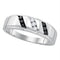 Gold & Diamond Wedding Jewelry Sterling Silver Mens Round Black Color Enhanced Diamond Wedding Band Ring 1/4 Cttw JadeMoghul Inc. 
