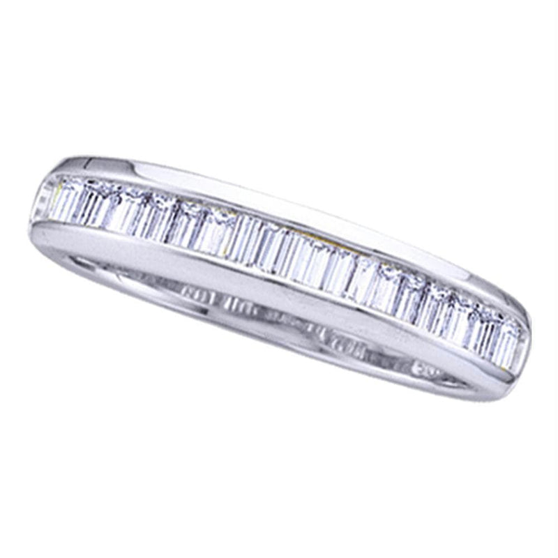 Gold & Diamond Wedding Jewelry Sterling Silver Women's Baguette Diamond Wedding Band Ring 1/2 Cttw - FREE Shipping (US/CAN) JadeMoghul