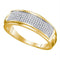 Yellow-tone Sterling Silver Men's Round Diamond Wedding Band Ring 1/5 Cttw - FREE Shipping (US/CAN)