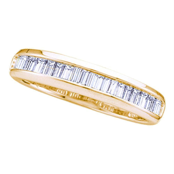 Yellow-tone Sterling Silver Women's Baguette Diamond Wedding Band Ring 1/3 Cttw - FREE Shipping (US/CAN)