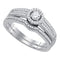 10k White Gold Women's Round Diamond Wedding Ring Set - FREE Shipping (US/CA)