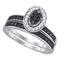 Gold & Diamond Wedding Ring Sets Sterling Silver Women's Black Color Enhanced Diamond Cluster Bridal Wedding Engagement Ring Band Set 1/2 Cttw - FREE Shipping (US/CAN) JadeMoghul