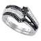Gold & Diamond Wedding Ring Sets Sterling Silver Women's Round Black Color Enhanced Diamond Bridal Wedding Engagement Ring Band Set 5/8 Cttw - FREE Shipping (US/CAN) JadeMoghul