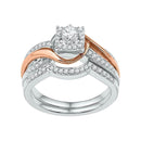 Two-Tone White Gold Women's Diamond Wedding Ring - FREE Shipping (US/CA)