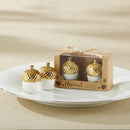 Gold Dipped Ceramic Acorn Salt & Pepper Shaker-Gold Theme-JadeMoghul Inc.