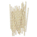 Gold Foil X&Os Paper Drinking Straws (Pack of 25)-Wedding Candy Buffet Accessories-JadeMoghul Inc.