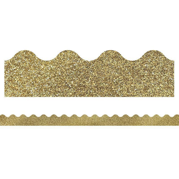 GOLD GLITTER SCALLOPED BORDERS-Learning Materials-JadeMoghul Inc.