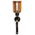 Gold Hammered Wall Sconce Candle Holder-Candleholders-Brown-Metal/Glass-JadeMoghul Inc.