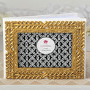 Gold lattice botanical collection guest book-Wedding Cake Accessories-JadeMoghul Inc.