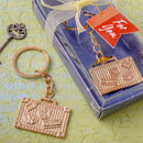 Gold luggage tag key chain-Favors By Type-JadeMoghul Inc.