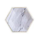Gold & Marble Hexagon Party Plates - Small (Pack of 8)-Wedding Table Decorations-JadeMoghul Inc.
