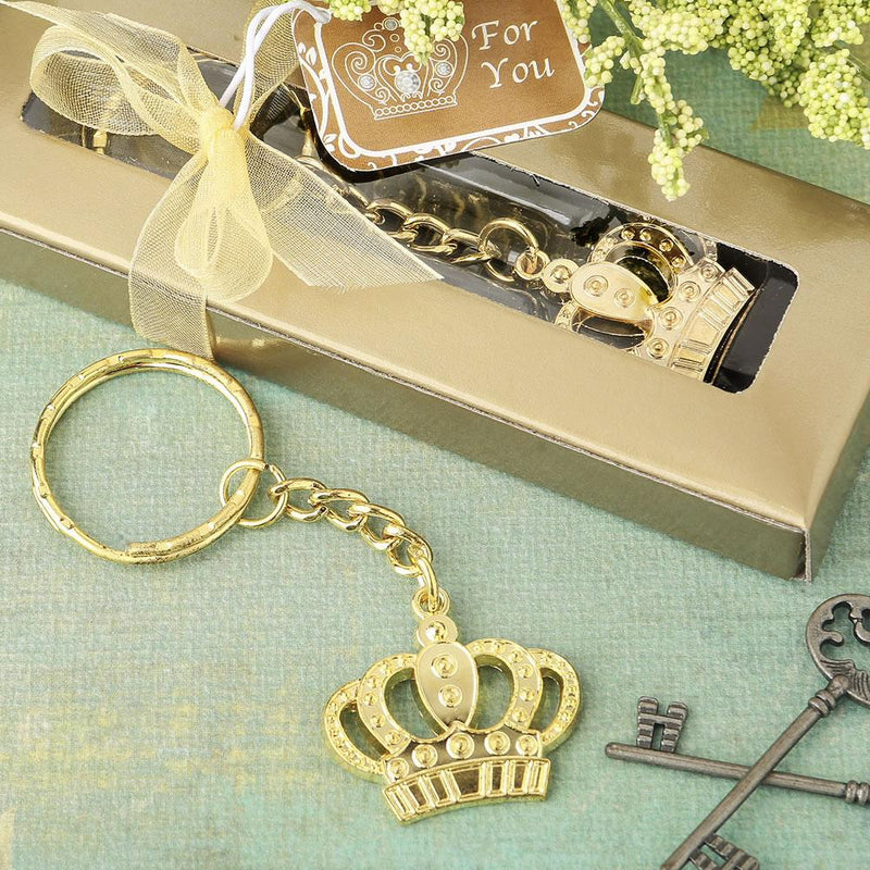 Gold metal crown design Key chain-Favors By Type-JadeMoghul Inc.