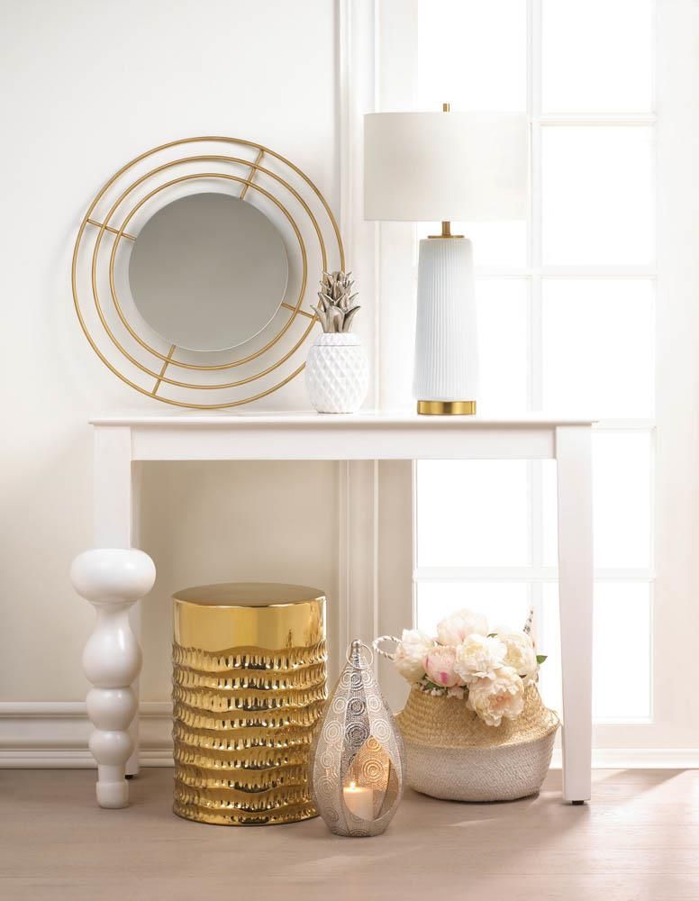 Home Decor Ideas Gold Textured Stool