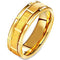 Simple Gold Ring Gold Tone Tungsten Carbide Brick Pattern Ring