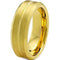 Gold Wedding Rings Gold Tone Tungsten Carbide Center Groove Ring