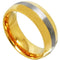 Gold Engagement Rings Gold Tone Tungsten Carbide Center Line Dome Ring