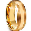 Gold Ring For Men Gold Tone Tungsten Carbide Dome Ring