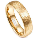 Gold Ring For Men Gold Tone Tungsten Carbide Dome Court Hammered Ring