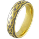 Gold Ring For Women Gold Tone Tungsten Carbide Dome Court Irish Celtic Ring