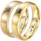 Simple Gold Ring Gold Tone Tungsten Carbide King Queen Crown Ring